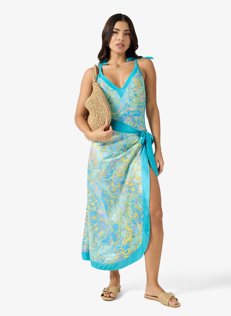 ELLA Printed Swimsuit & Sarong Set - Image 5